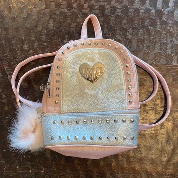 Justice Mini Backpack/Purse, Pink/White - Excellent Condition - Picture 2 of 4